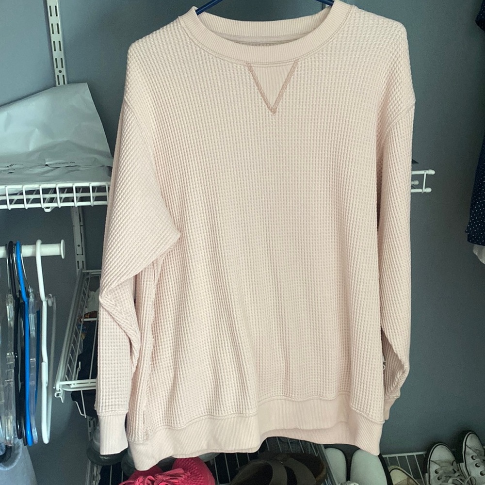 Waffle knit sweater